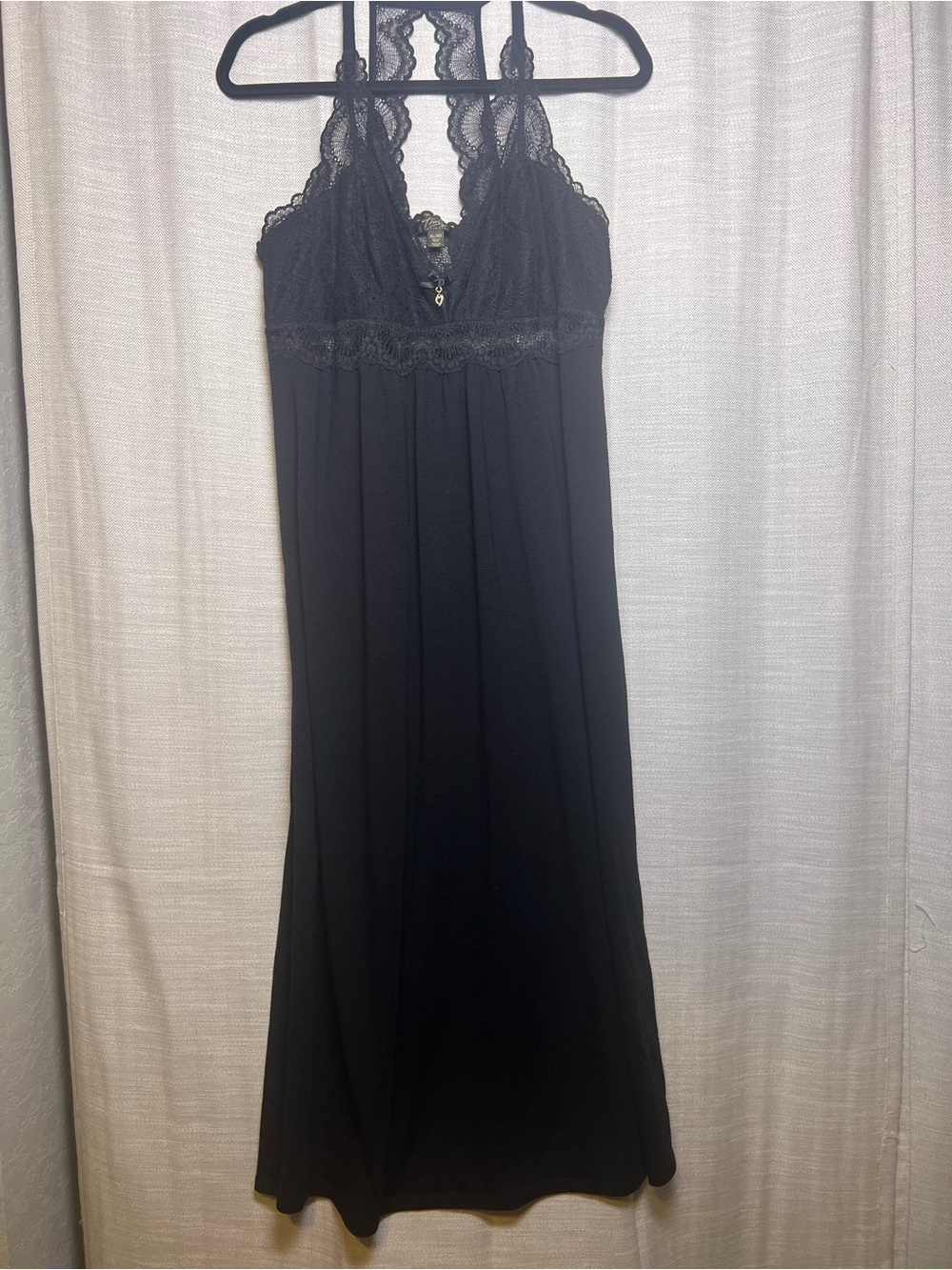 Thalia Sodi Black Lace Intimates Slip Nightgown Gothic Romantic
